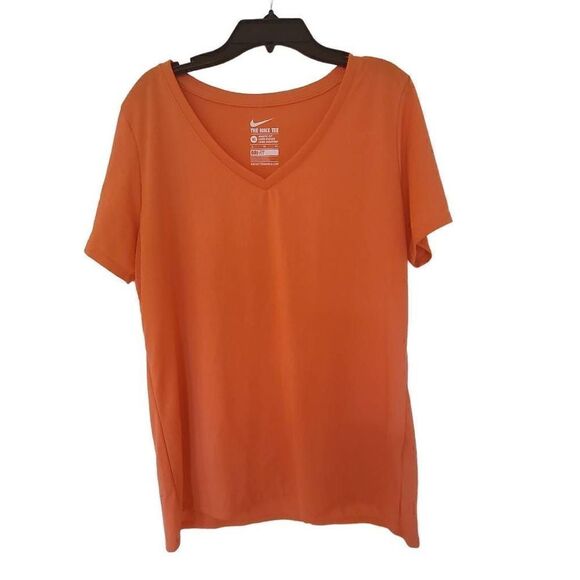 Nike Tee Womens Orange Dri Fit Short Sleeved T Shirt - Picture 1 of 9